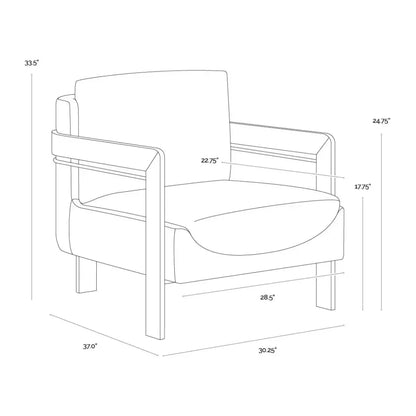 Garo Leather Lounge Chair-Lounge Chairs-SUNPAN-LOOMLAN