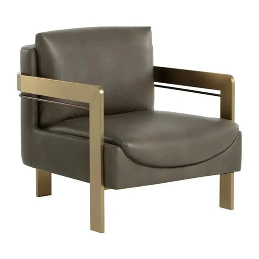Garo Leather Lounge Chair-Lounge Chairs-SUNPAN-LOOMLAN
