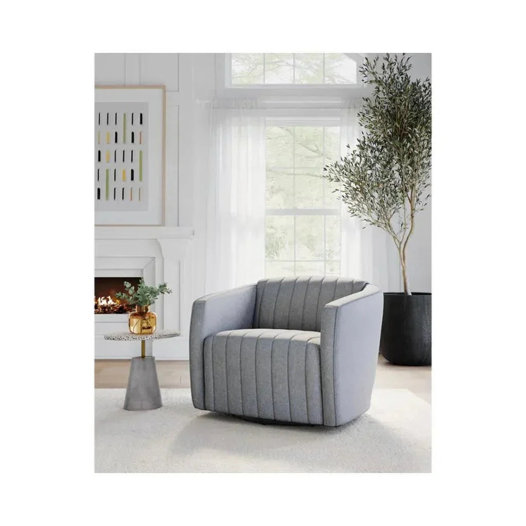 Garrison Fabric Swivel Lounge Chair - LOOMLAN - SUNPAN - Club Chairs