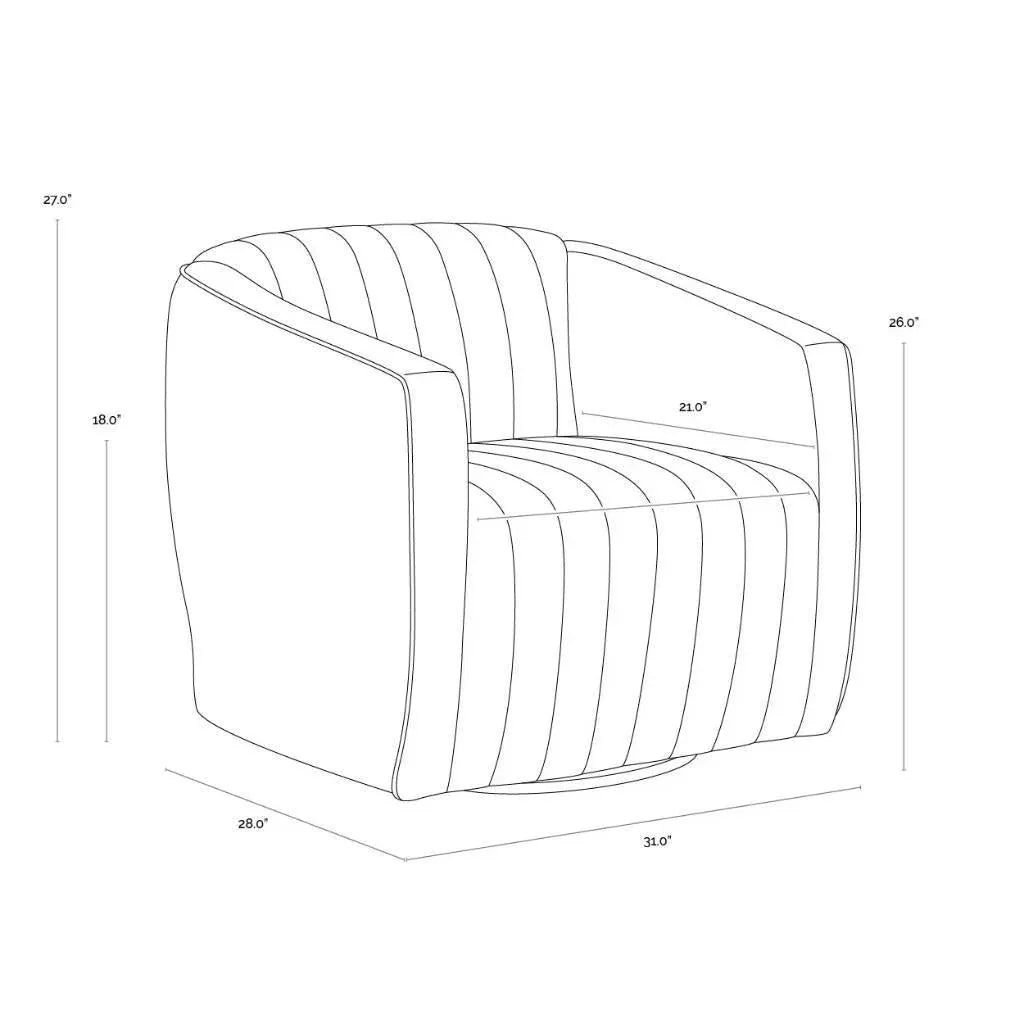 Garrison Fabric Swivel Lounge Chair - LOOMLAN - SUNPAN - Club Chairs