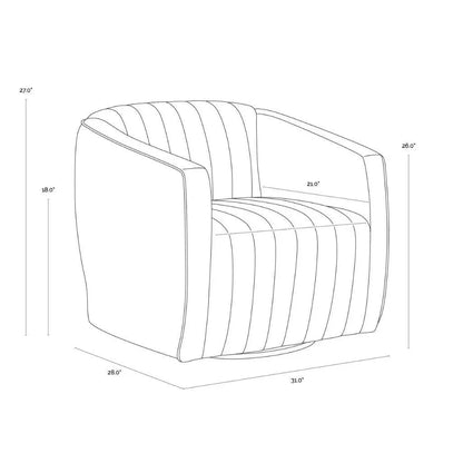 Garrison Fabric Swivel Lounge Chair - LOOMLAN - SUNPAN - Club Chairs