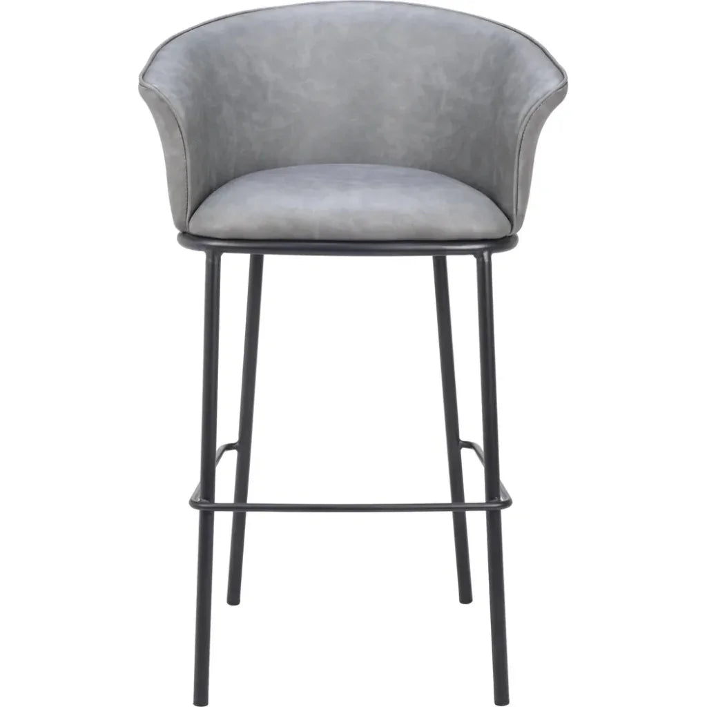 Garston Steel Gray Barstool - LOOMLAN - Zuo Modern - Bar Stools
