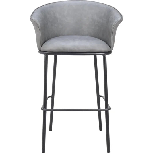 Garston Steel Gray Barstool - LOOMLAN - Zuo Modern - Bar Stools