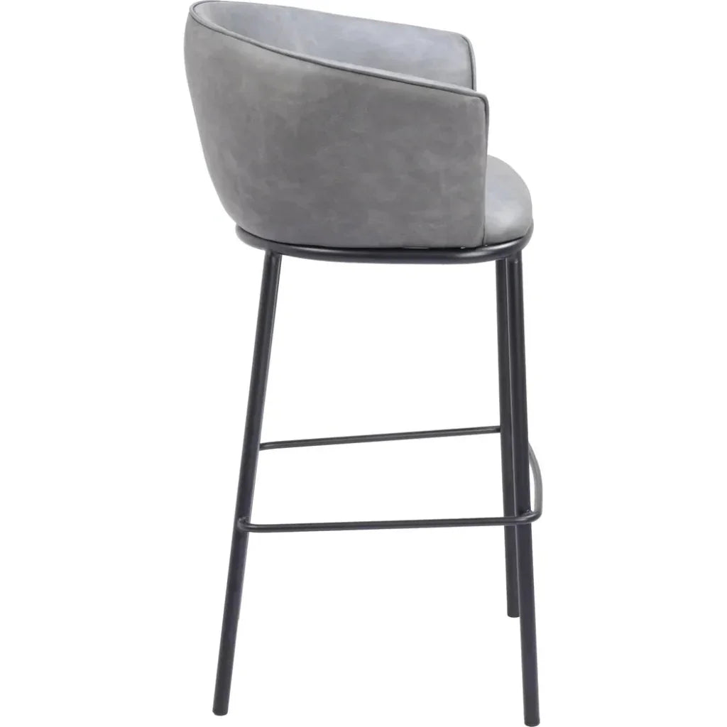 Garston Steel Gray Barstool - LOOMLAN - Zuo Modern - Bar Stools