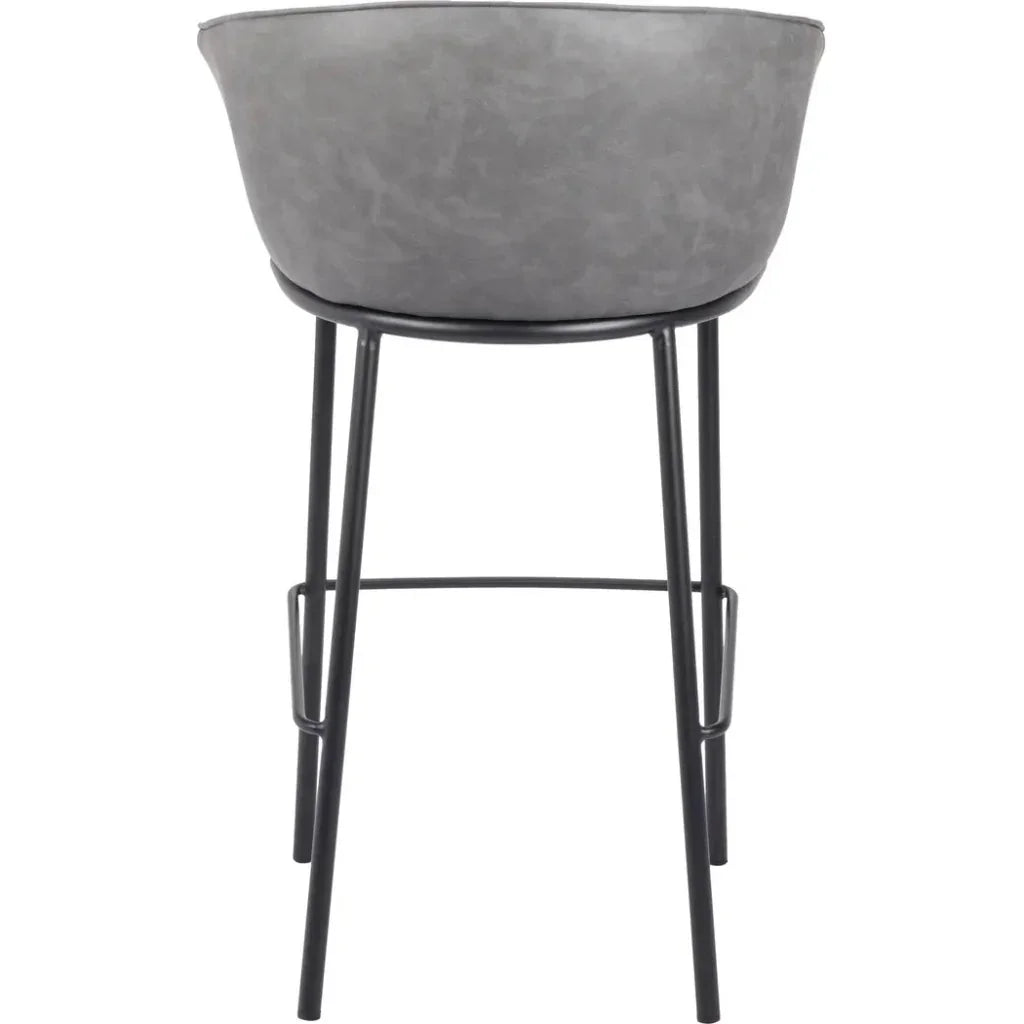 Garston Steel Gray Barstool - LOOMLAN - Zuo Modern - Bar Stools