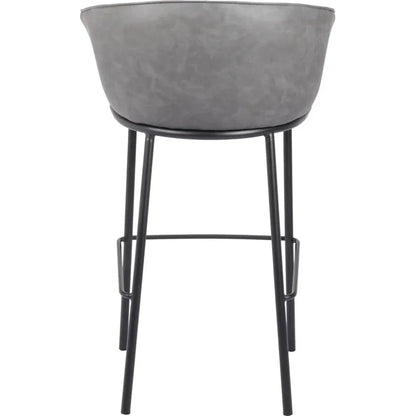Garston Steel Gray Barstool - LOOMLAN - Zuo Modern - Bar Stools