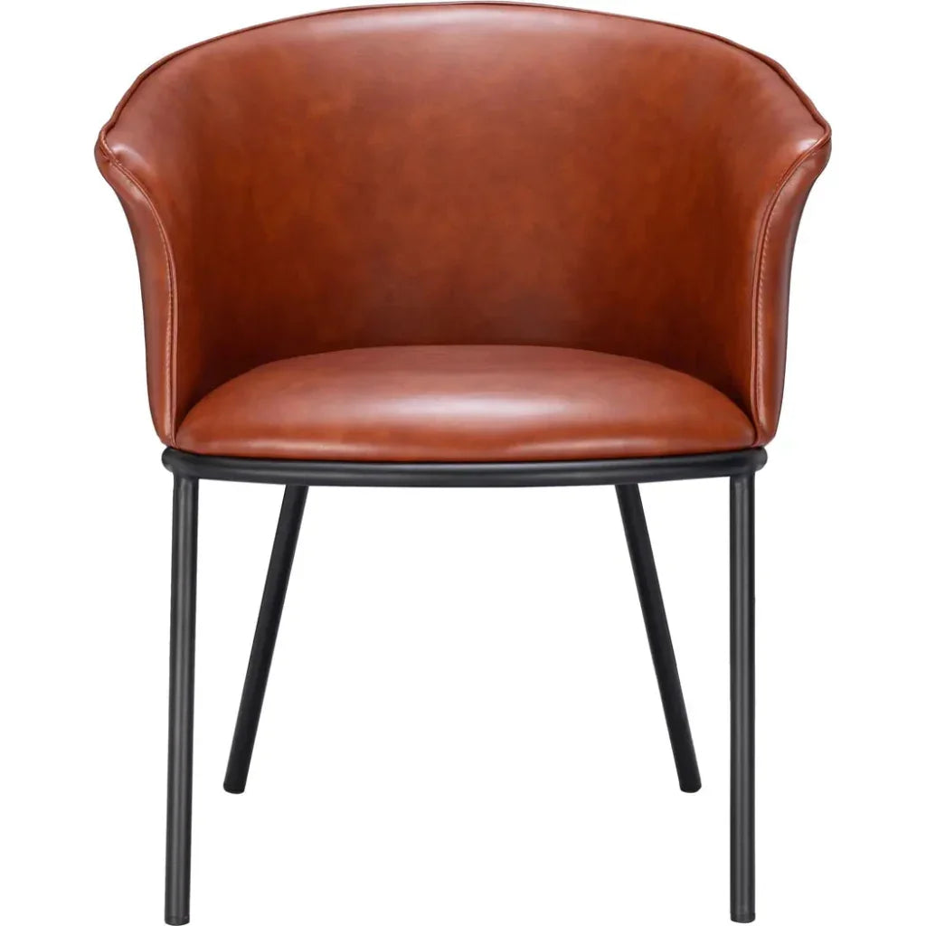 Garston Steel Brown Armless Dining Chair - LOOMLAN - Zuo Modern - Dining Chairs
