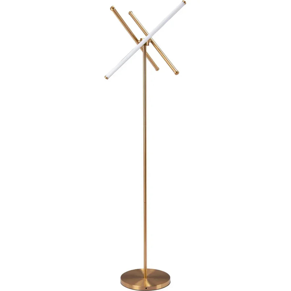 Garza Floor Lamp Brass-Floor Lamps-Zuo Modern-LOOMLAN