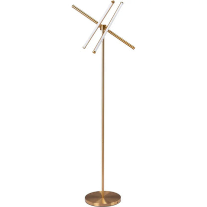 Garza Floor Lamp Brass-Floor Lamps-Zuo Modern-LOOMLAN