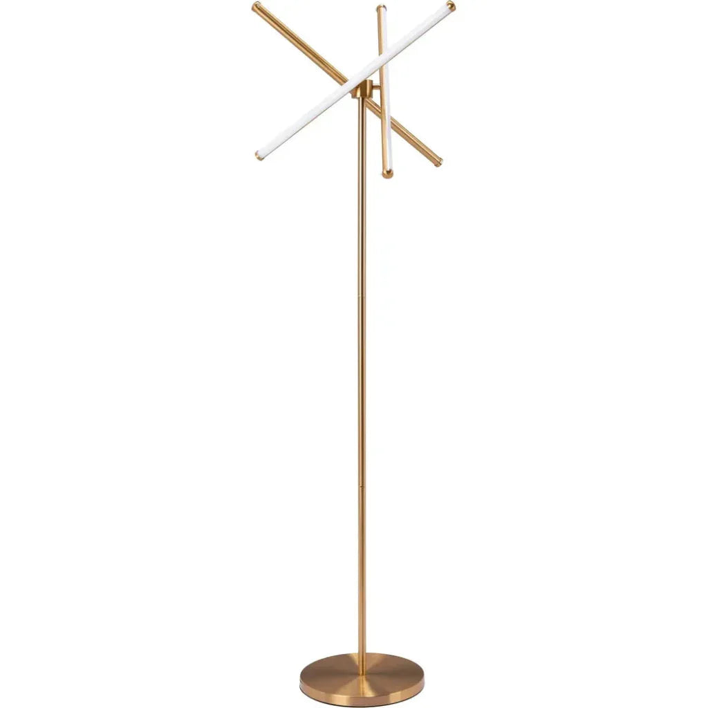 Garza Floor Lamp Brass-Floor Lamps-Zuo Modern-LOOMLAN