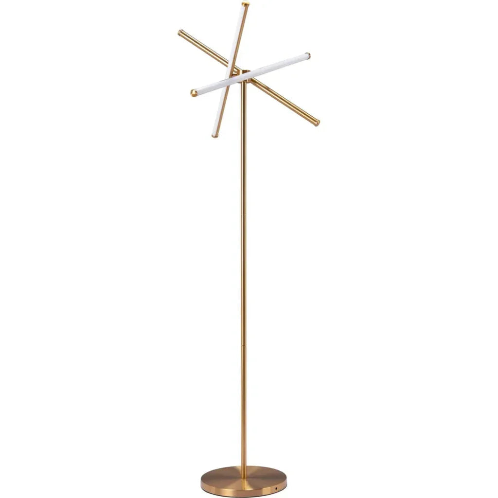 Garza Floor Lamp Brass-Floor Lamps-Zuo Modern-LOOMLAN