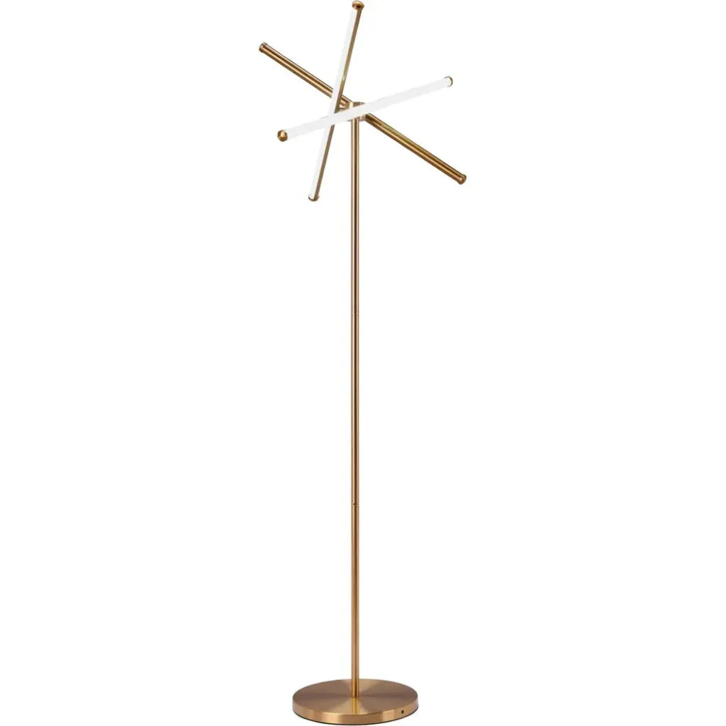 Garza Floor Lamp Brass-Floor Lamps-Zuo Modern-LOOMLAN