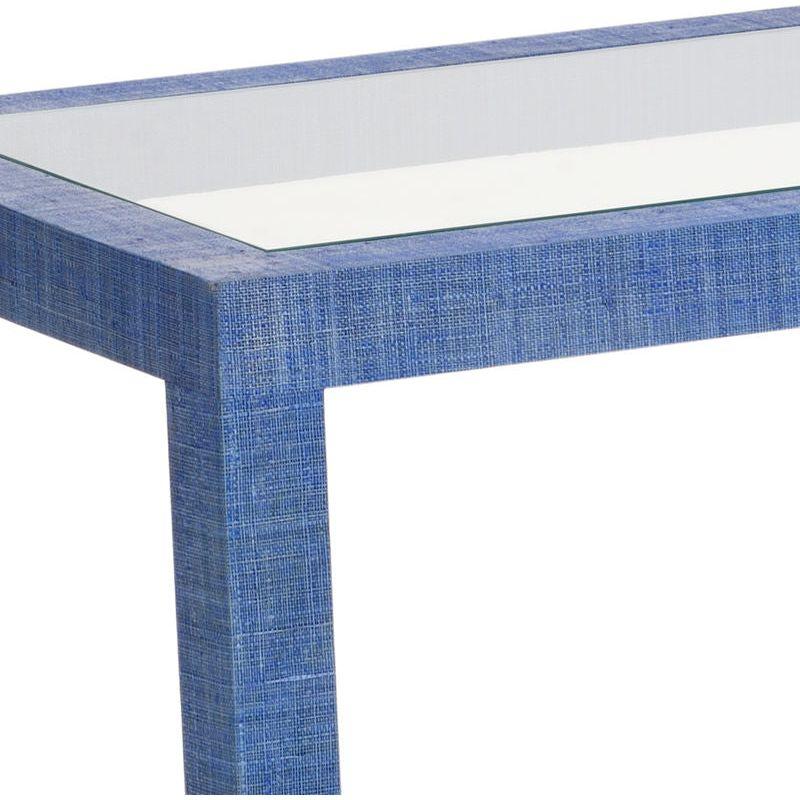 Gaston Blue Raffia Warpped Side Table - LOOMLAN - Wildwood - Side Tables