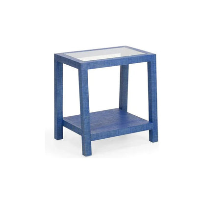 Gaston Blue Raffia Warpped Side Table - LOOMLAN - Wildwood - Side Tables