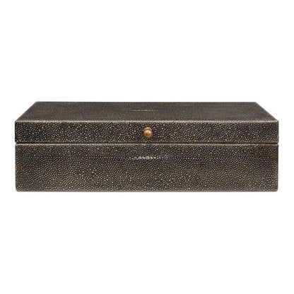 Gastsburg Leather Antique Grey Shagreen Box 2PC - LOOMLAN - Sarreid - Boxes & Bowls