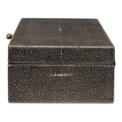 Gastsburg Leather Antique Grey Shagreen Box 2PC - LOOMLAN - Sarreid - Boxes & Bowls