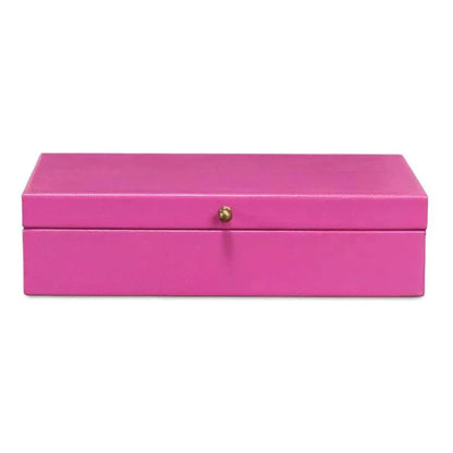 Gastsburg Leather & Paper Liner Pink Shagreen Box 2PC - LOOMLAN - Sarreid - Boxes & Bowls