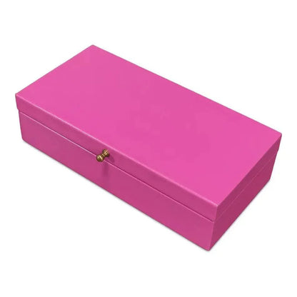 Gastsburg Leather & Paper Liner Pink Shagreen Box 2PC - LOOMLAN - Sarreid - Boxes & Bowls