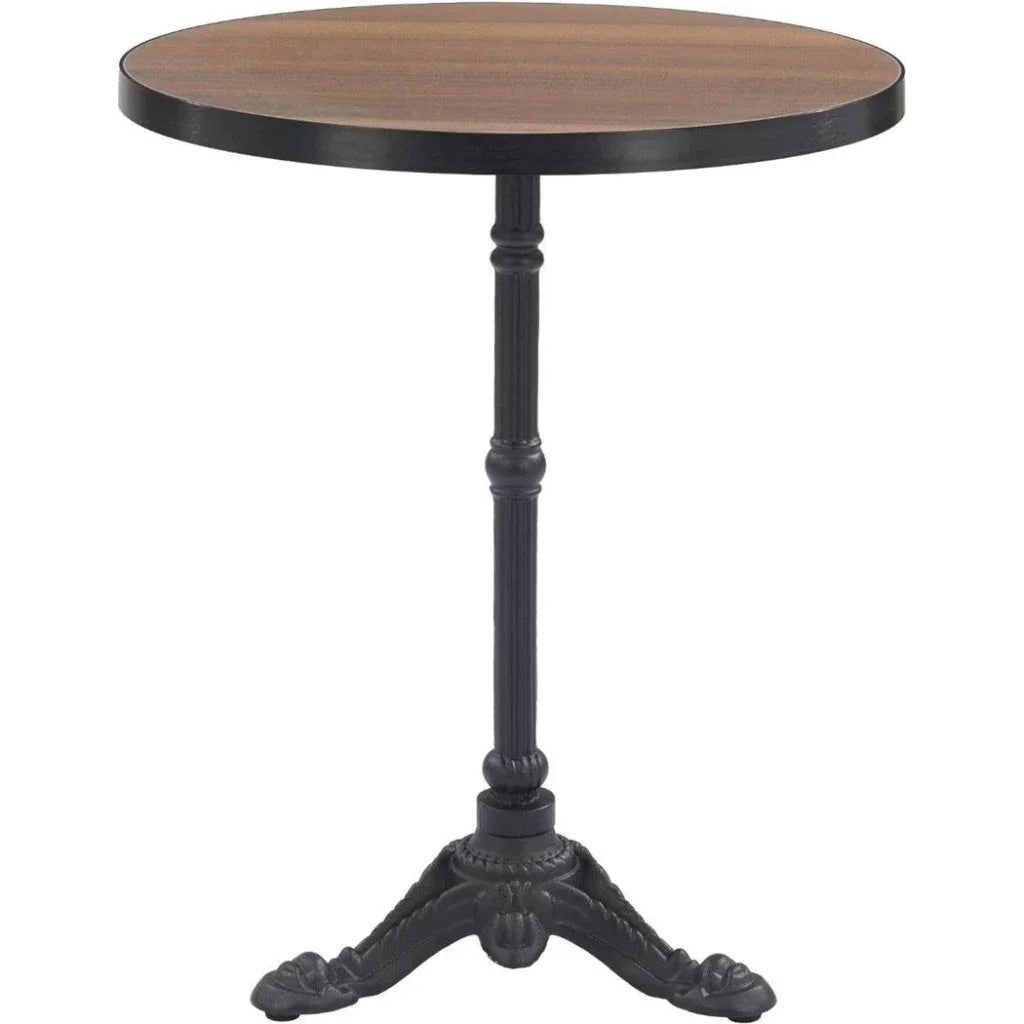 Gazebo Walnut Round Dining Table-Outdoor Dining Tables-Zuo Modern-LOOMLAN