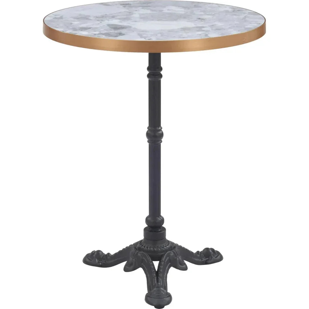 Gazebo Wood and Metal Round Dining Table-Outdoor Dining Tables-Zuo Modern-LOOMLAN