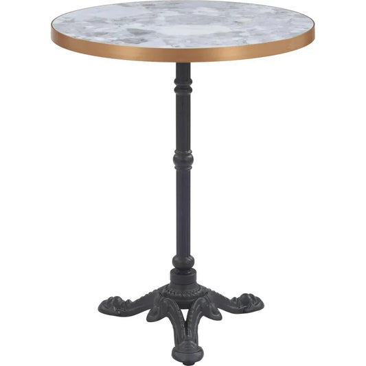 Gazebo Wood and Metal Round Dining Table-Outdoor Dining Tables-Zuo Modern-LOOMLAN