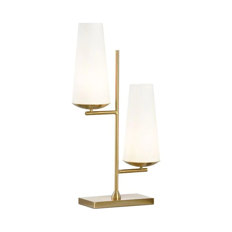 Geminate White Frosted Glass Table Lamp - LOOMLAN - Wildwood - Table Lamps