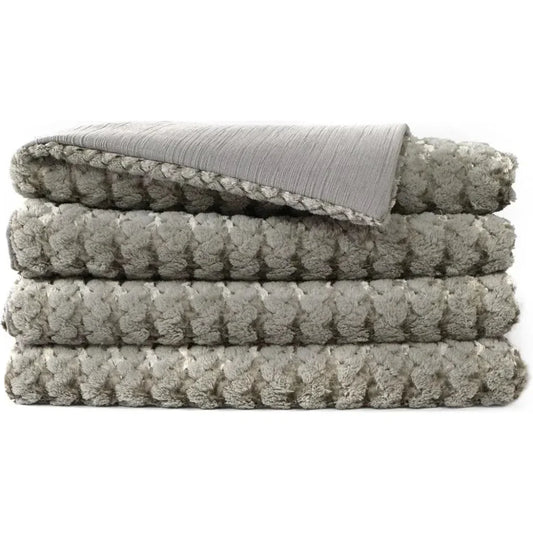 Gene Corded Throw - Grey - LOOMLAN - D.V. Kap - Throw Blankets