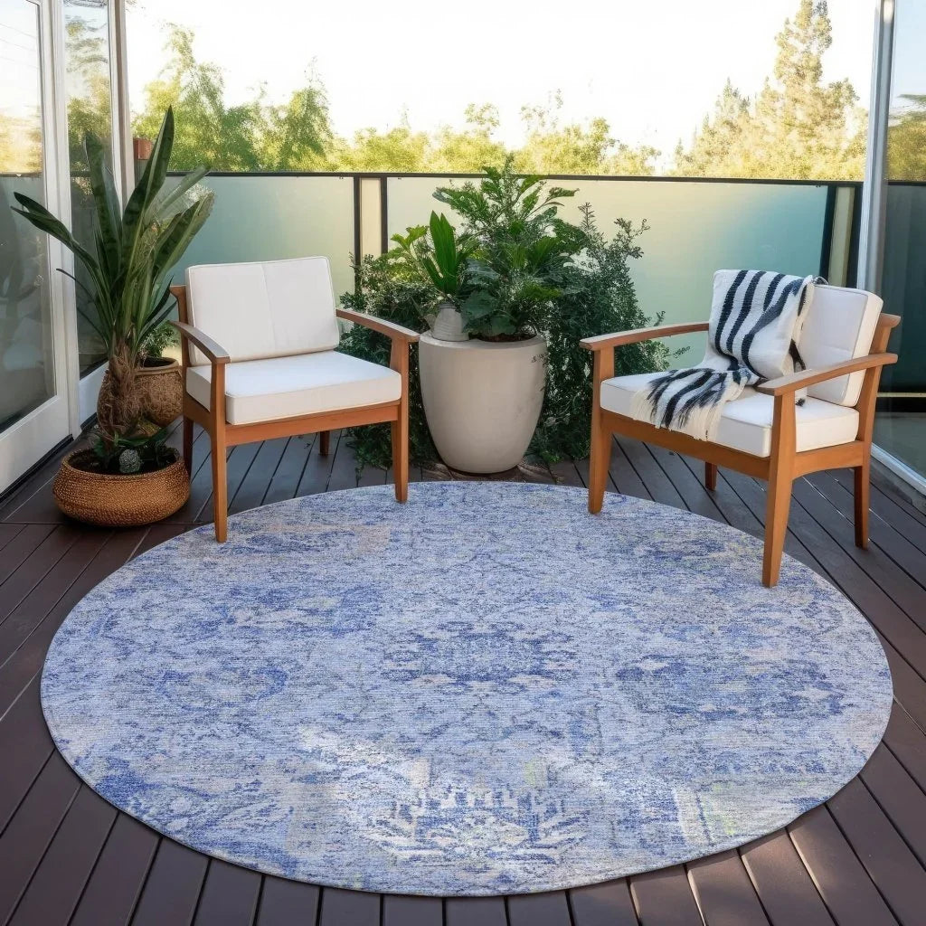 Geneva Blue Washable Indoor-Outdoor Rug-Outdoor Rugs-LOOMLAN Rugs-LOOMLAN