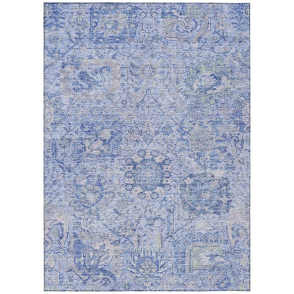 Geneva Blue Washable Indoor-Outdoor Rug-Outdoor Rugs-LOOMLAN Rugs-2'6" x 3'10"-LOOMLAN