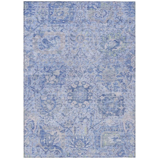 Geneva Blue Washable Indoor-Outdoor Rug-Outdoor Rugs-LOOMLAN Rugs-2'6" x 3'10"-LOOMLAN