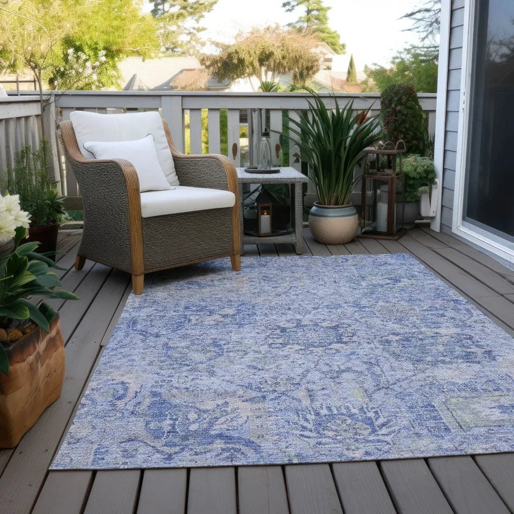 Geneva Blue Washable Indoor-Outdoor Rug-Outdoor Rugs-LOOMLAN Rugs-LOOMLAN