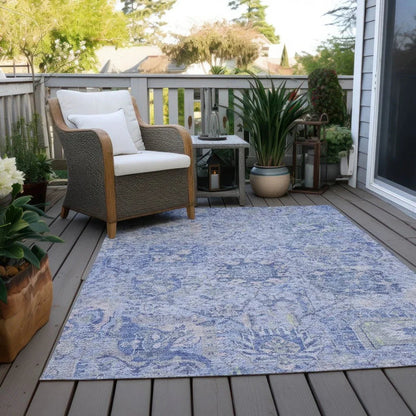 Geneva Blue Washable Indoor-Outdoor Rug-Outdoor Rugs-LOOMLAN Rugs-LOOMLAN