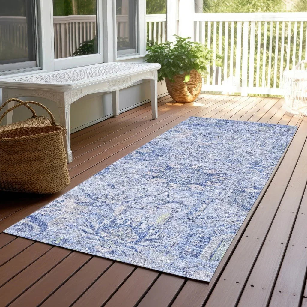 Geneva Blue Washable Indoor-Outdoor Rug-Outdoor Rugs-LOOMLAN Rugs-LOOMLAN