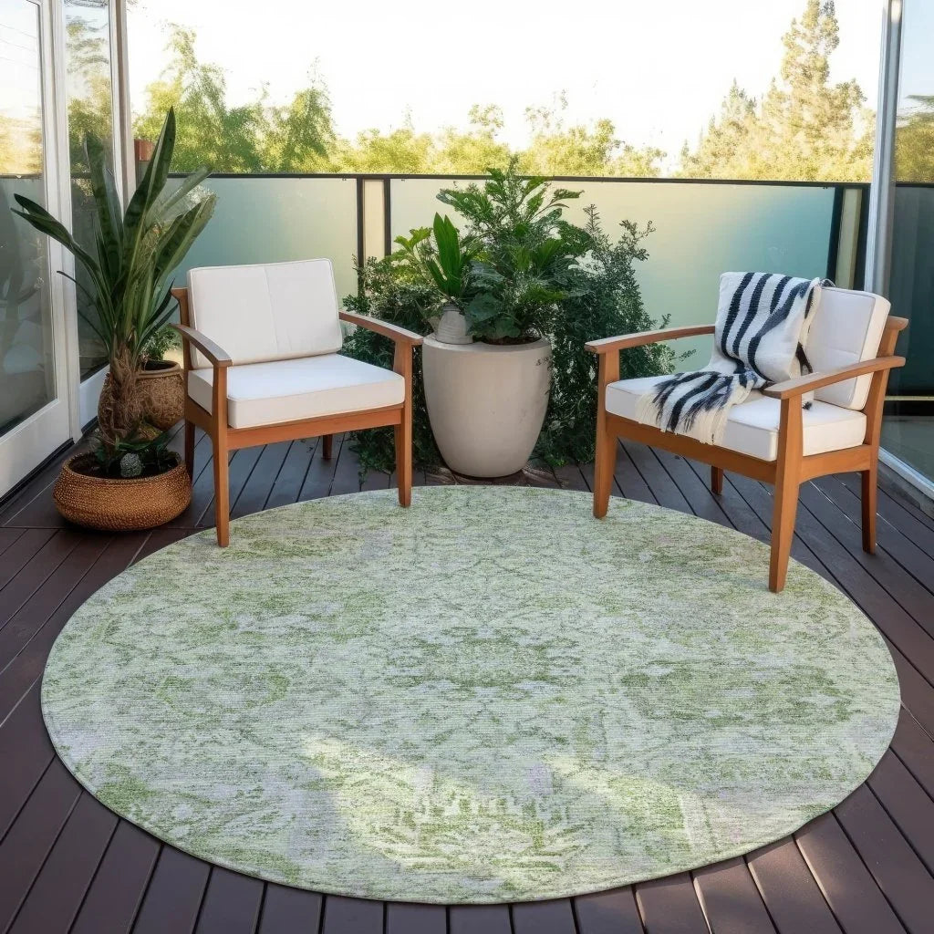 Geneva Green Washable Indoor-Outdoor Rug-Outdoor Rugs-LOOMLAN Rugs-LOOMLAN