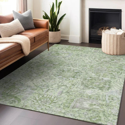 Geneva Green Washable Indoor-Outdoor Rug-Outdoor Rugs-LOOMLAN Rugs-LOOMLAN