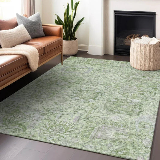 Geneva Green Washable Indoor-Outdoor Rug-Outdoor Rugs-LOOMLAN Rugs-LOOMLAN