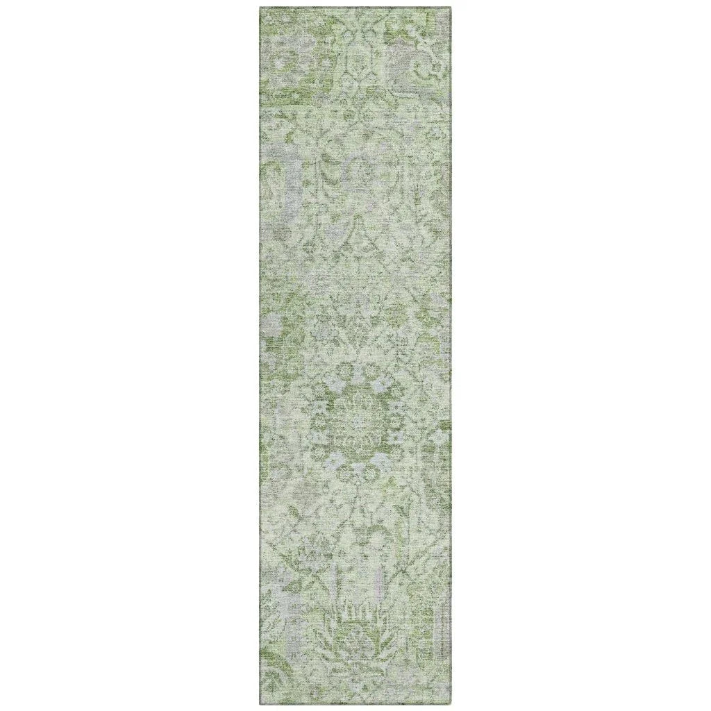 Geneva Green Washable Indoor-Outdoor Rug-Outdoor Rugs-LOOMLAN Rugs-2'3" x 7'6"-LOOMLAN