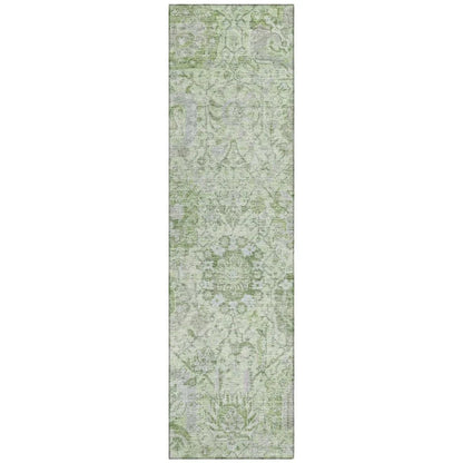 Geneva Green Washable Indoor-Outdoor Rug-Outdoor Rugs-LOOMLAN Rugs-2'3" x 7'6"-LOOMLAN