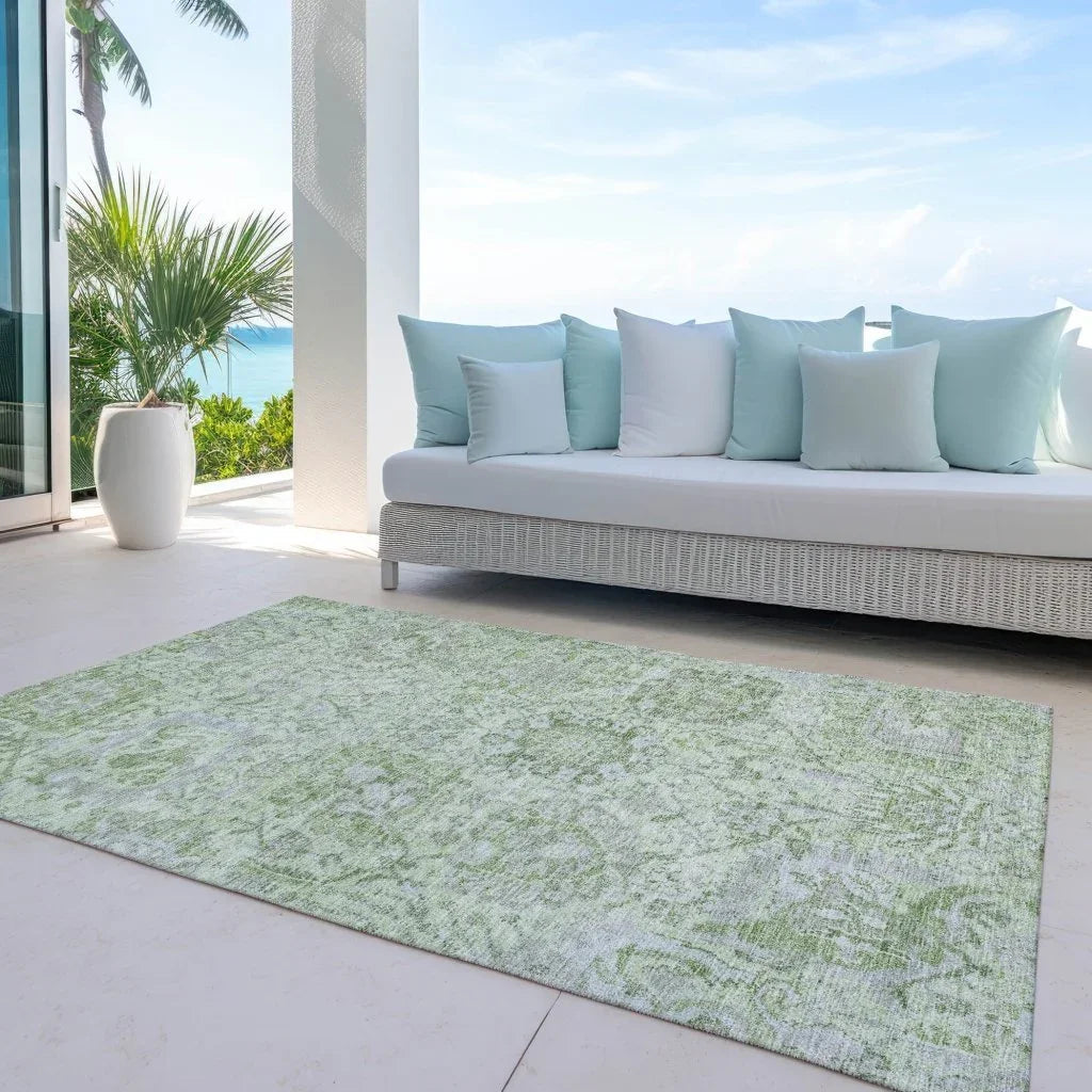 Geneva Green Washable Indoor-Outdoor Rug-Outdoor Rugs-LOOMLAN Rugs-LOOMLAN