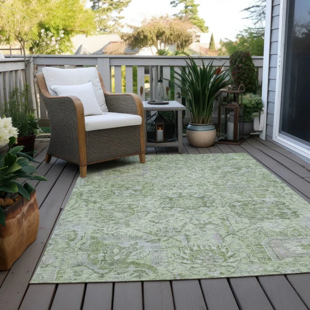 Geneva Green Washable Indoor-Outdoor Rug-Outdoor Rugs-LOOMLAN Rugs-LOOMLAN