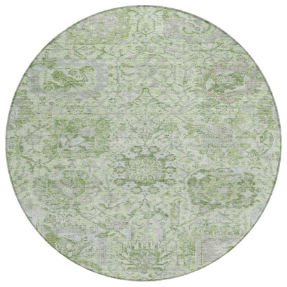 Geneva Green Washable Indoor-Outdoor Rug-Outdoor Rugs-LOOMLAN Rugs-8' x 8'-LOOMLAN