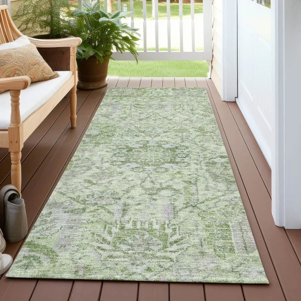 Geneva Green Washable Indoor-Outdoor Rug-Outdoor Rugs-LOOMLAN Rugs-LOOMLAN