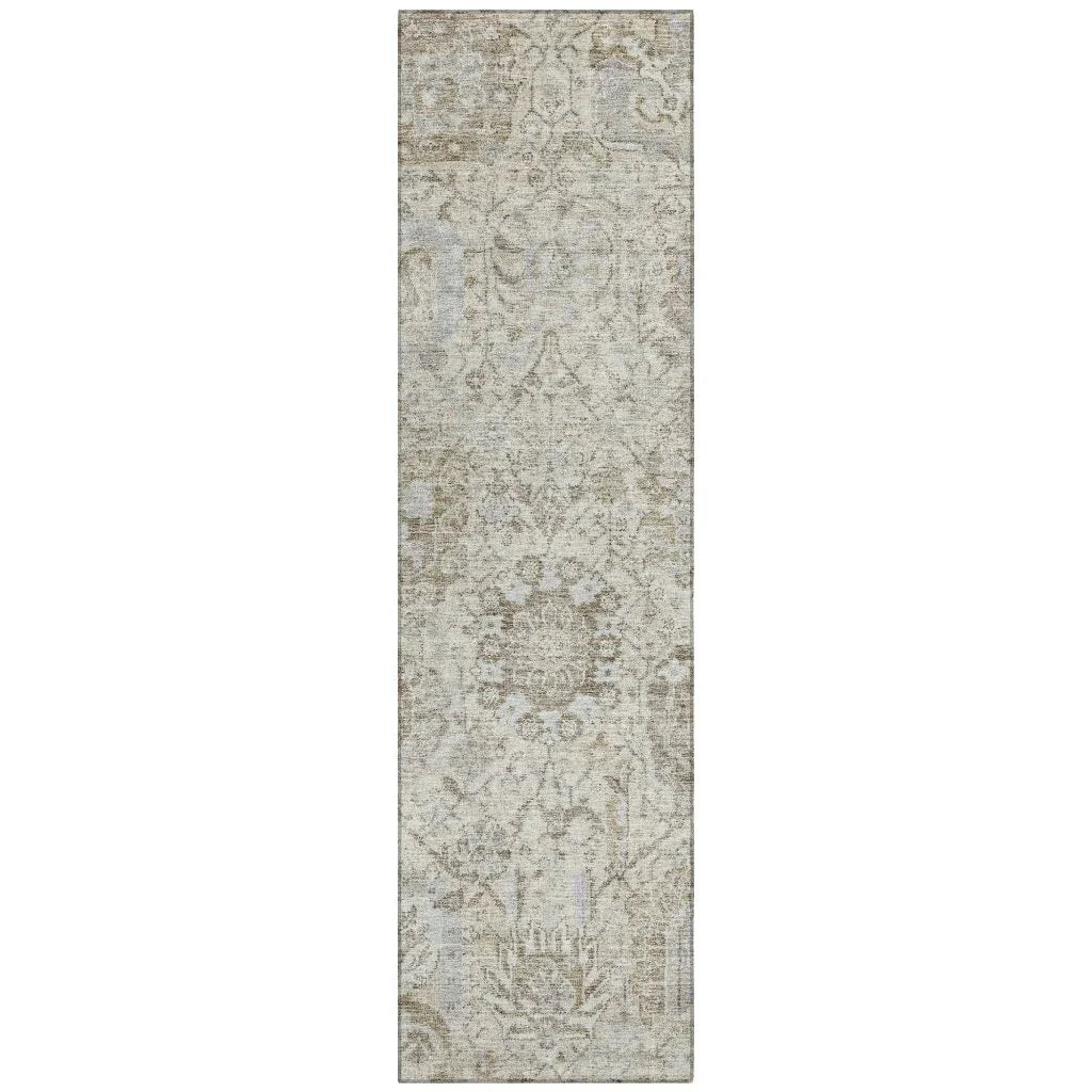 Geneva Ivory Washable Indoor-Outdoor Rug-Outdoor Rugs-LOOMLAN Rugs-2'3" x 7'6"-LOOMLAN