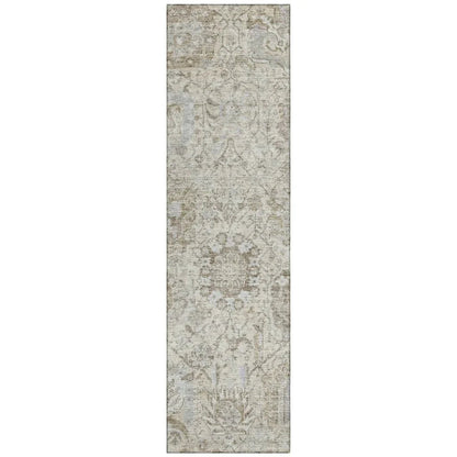 Geneva Ivory Washable Indoor-Outdoor Rug-Outdoor Rugs-LOOMLAN Rugs-2'3" x 7'6"-LOOMLAN