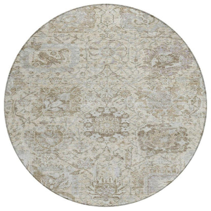 Geneva Ivory Washable Indoor-Outdoor Rug-Outdoor Rugs-LOOMLAN Rugs-8' x 8'-LOOMLAN