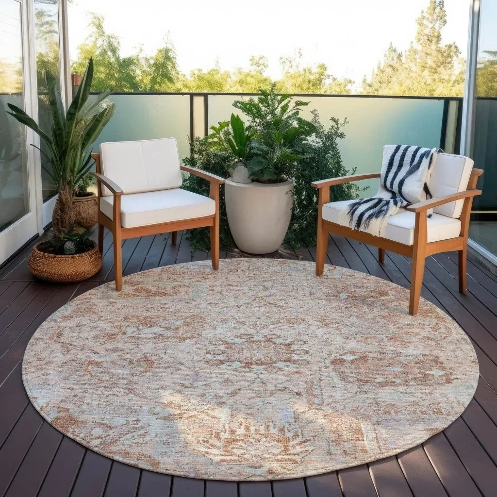 Geneva Orange Washable Indoor-Outdoor Rug-Outdoor Rugs-LOOMLAN Rugs-LOOMLAN