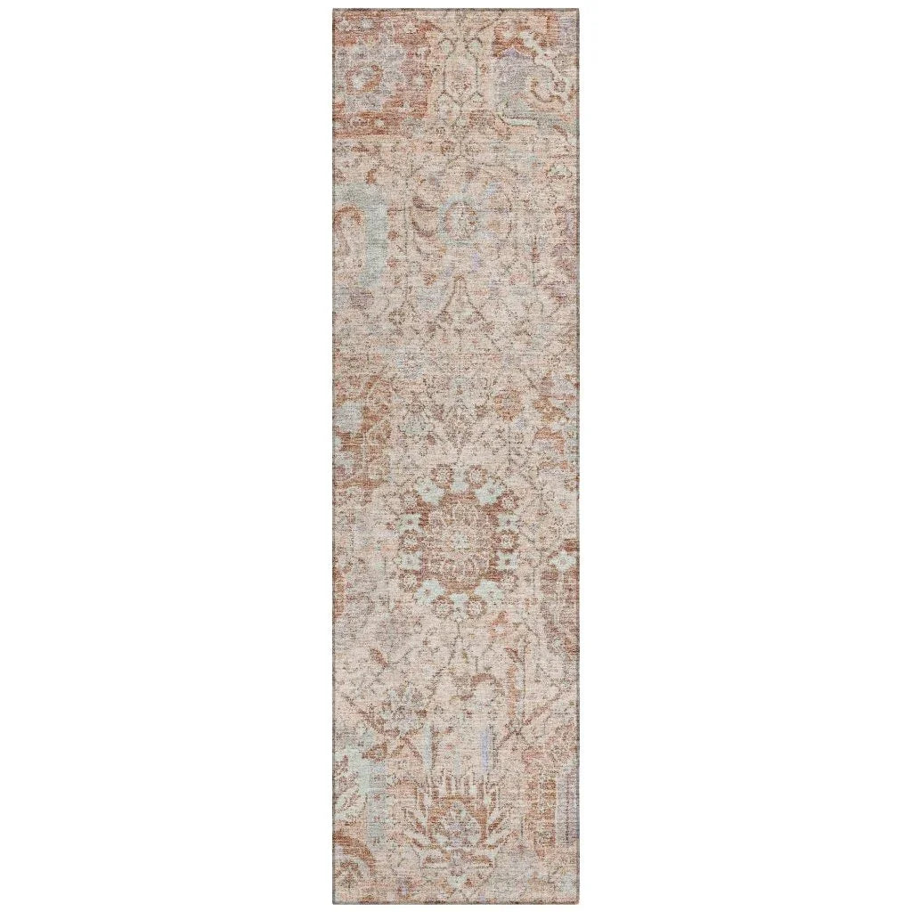 Geneva Orange Washable Indoor-Outdoor Rug-Outdoor Rugs-LOOMLAN Rugs-2'3" x 7'6"-LOOMLAN