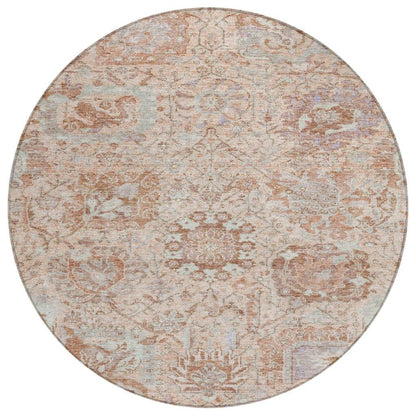 Geneva Orange Washable Indoor-Outdoor Rug-Outdoor Rugs-LOOMLAN Rugs-8' x 8'-LOOMLAN