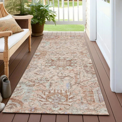 Geneva Orange Washable Indoor-Outdoor Rug-Outdoor Rugs-LOOMLAN Rugs-LOOMLAN