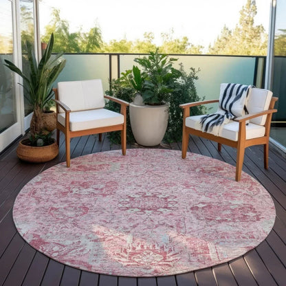 Geneva Pink Washable Indoor-Outdoor Rug-Outdoor Rugs-LOOMLAN Rugs-LOOMLAN